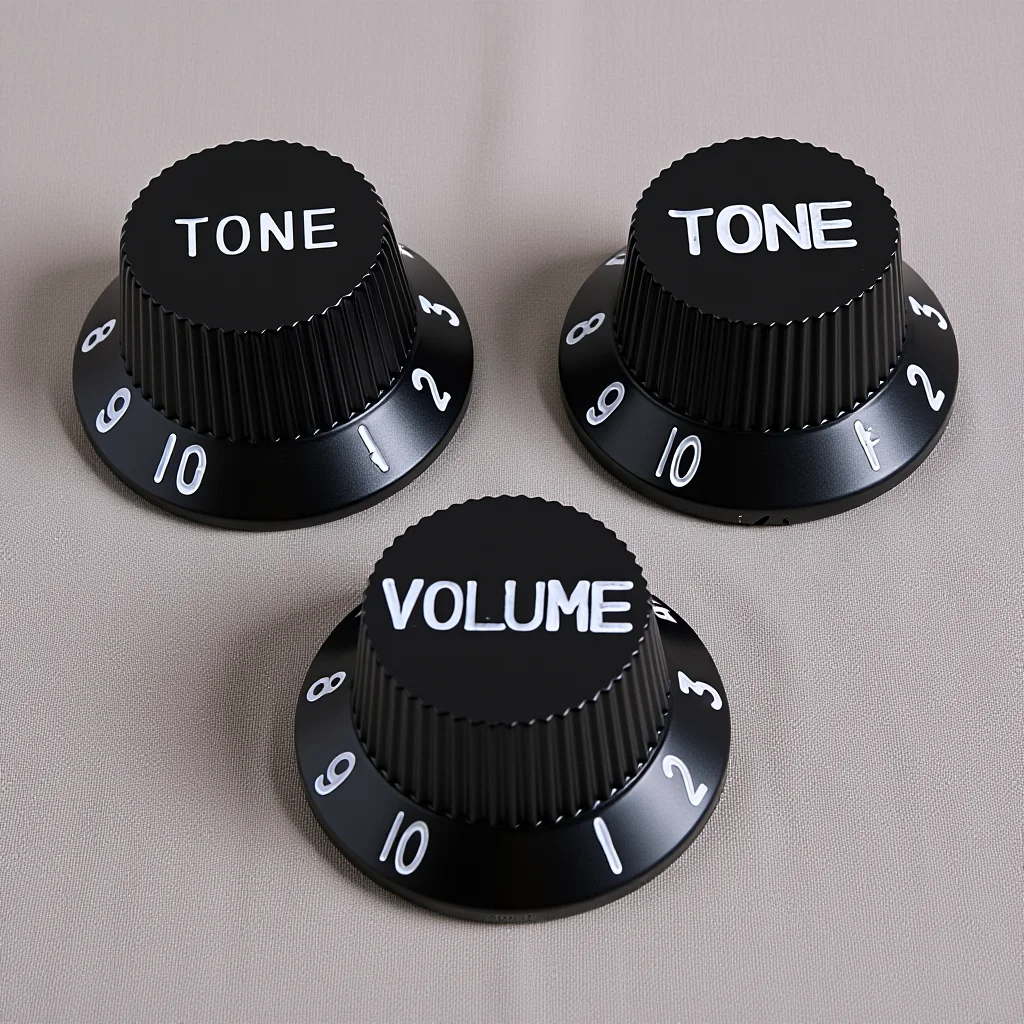 

3 pcs Plastic Guitar Knobs Black Volume Tone Control Replacement For Electric Guitar Parts Instrument