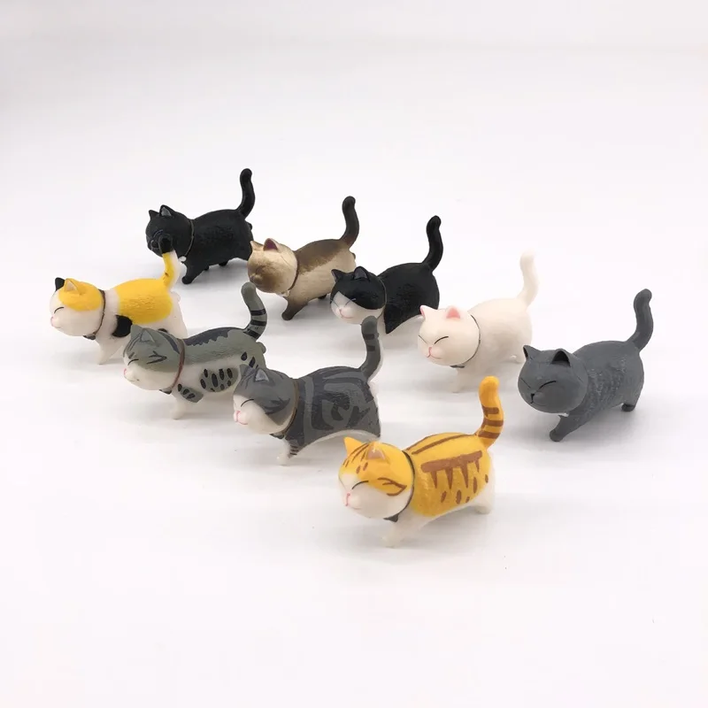 9Style Cute Mini Cat Ornament Siam Kitten Micro Landscape Figure Table Decoration Kitten Statue Gift for Kid Children Room Decor