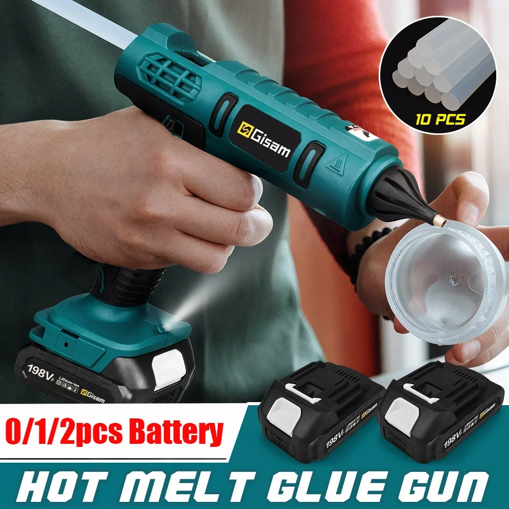 Electric Hot Glue Gun Cordless Heat Gun Battery Hot Silicone Gun DIY Hand Tool  for Makita 18V Battery with 10 Hot Melt Adhesive