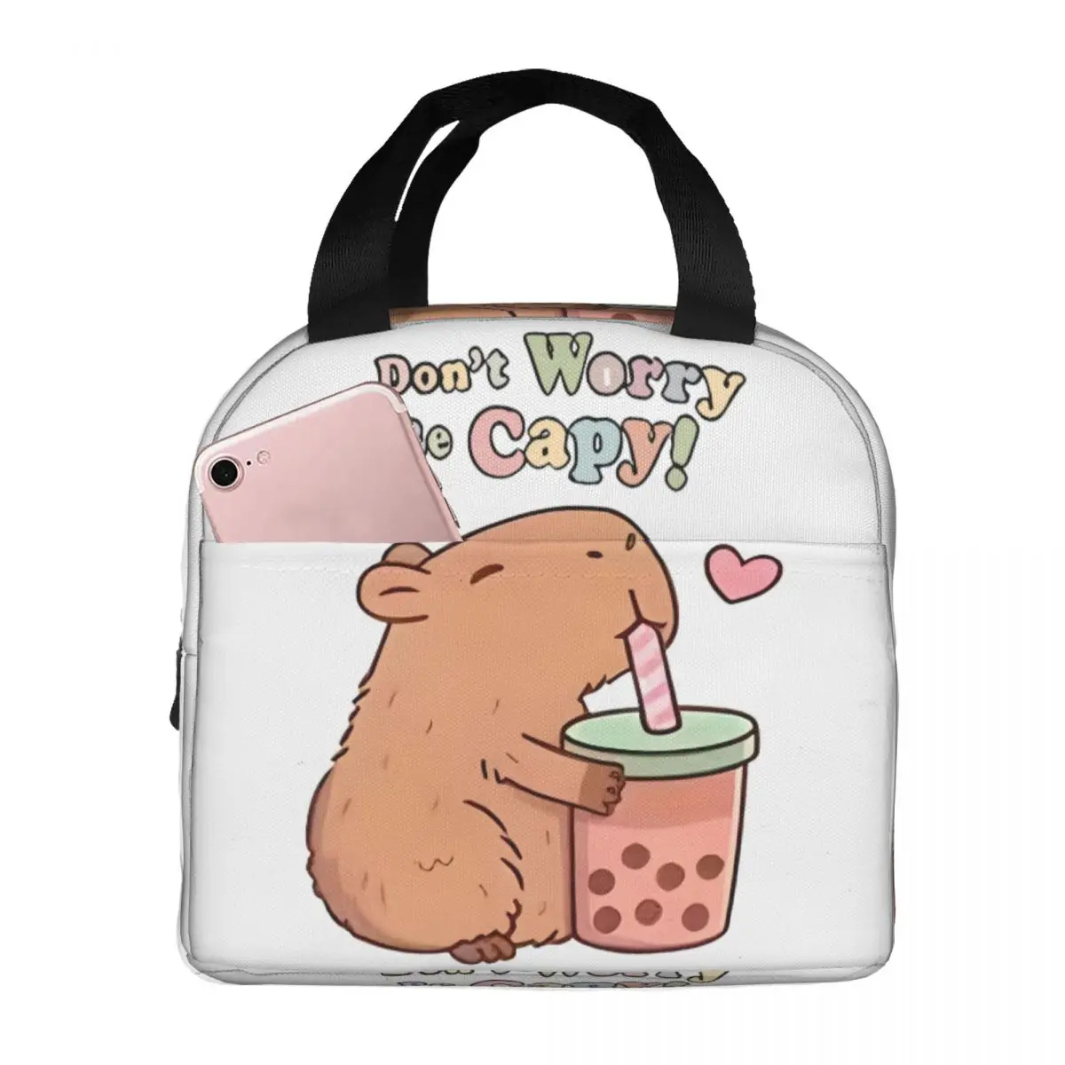 Cartoon Animal Pets Capybara Insulated Lunch Bag for Women Portable Cooler Thermal Bento Box office Work School