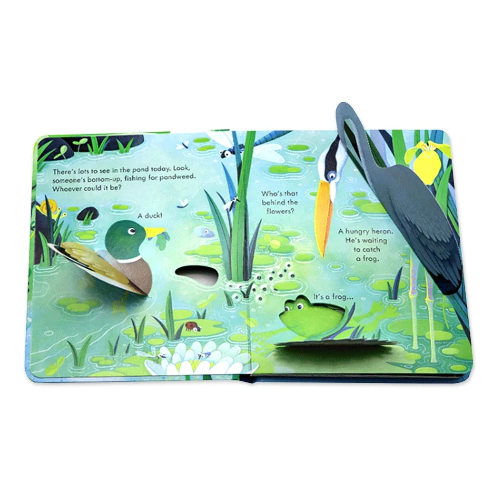 Usborne Peep Inside The Pond 3D Flap English Book for Kids Children Interactive Activity Early Education Picture Book