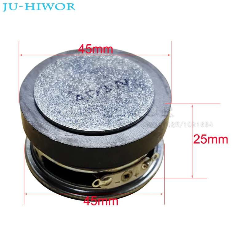 2pcs 4Ohm 3W 45MM 1.75inch Flowerpot Loudspeaker 45mm External Magnetic Round Speaker PU Black Edge Bright Cap Height 25mm