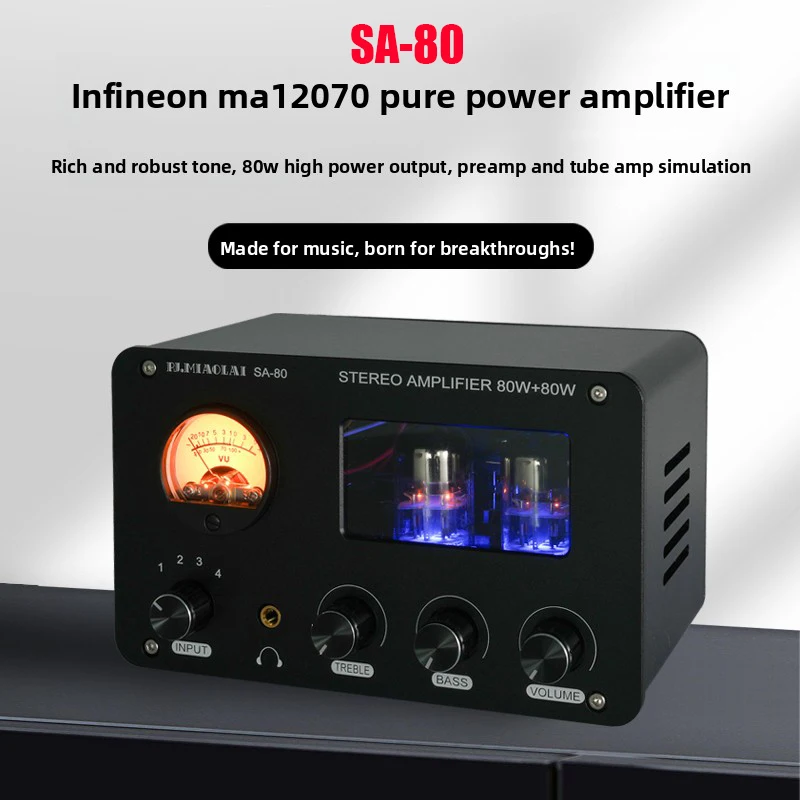 BREEZE 2026 new SA-80 home high-power HiFi tube fever digital power amplifier high-fidelity gallbladder machine