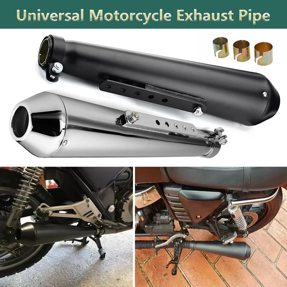 Universal für Cafe Racer Harley CG125 SR400 CB500 VT500 CM 300 500 Retro Motorrad Auspuff Rohr Klassische Galvanik