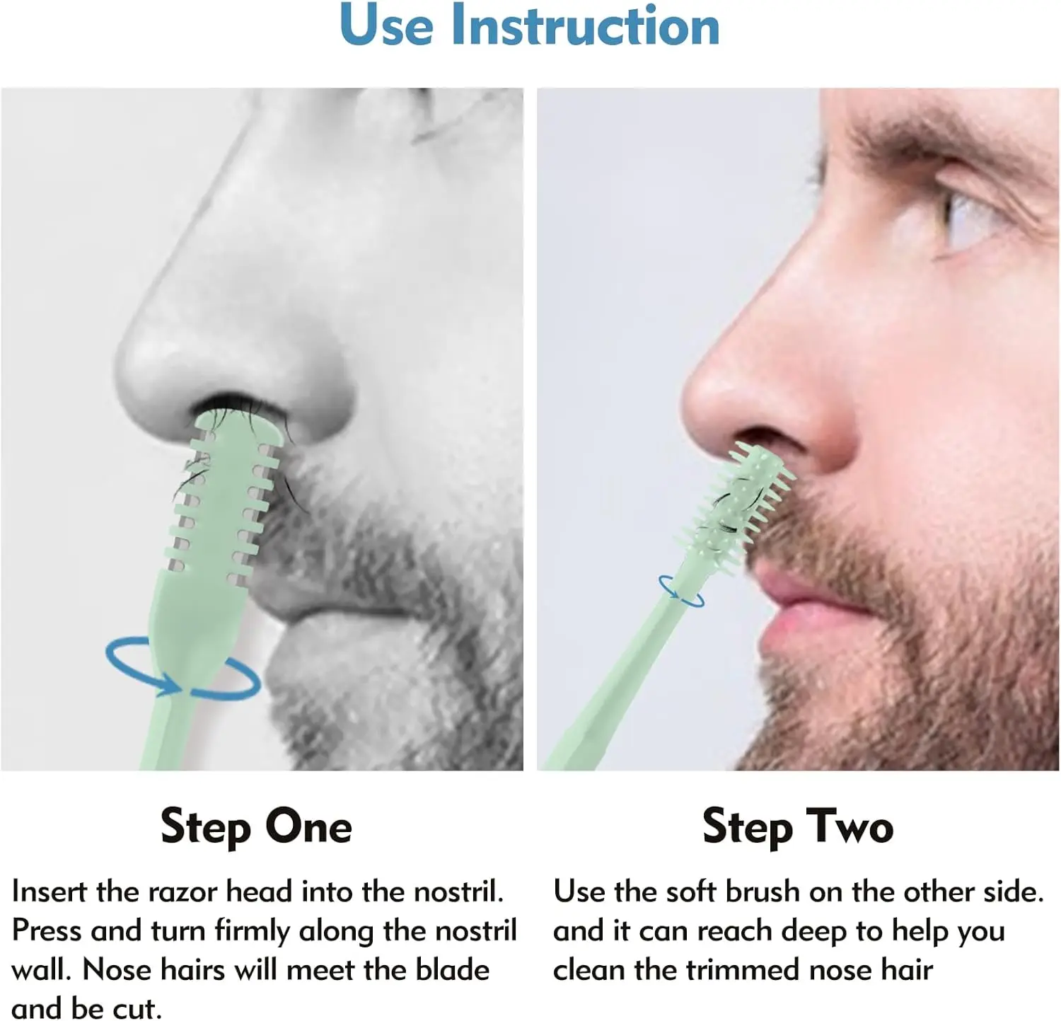 5/20/50Pcs 2-in-1 Nasal Cutter, Upgrade Double Sided Nose Knife, 360 Nostril Hair Remover Tool, Trimmer for Men, Women - view 3