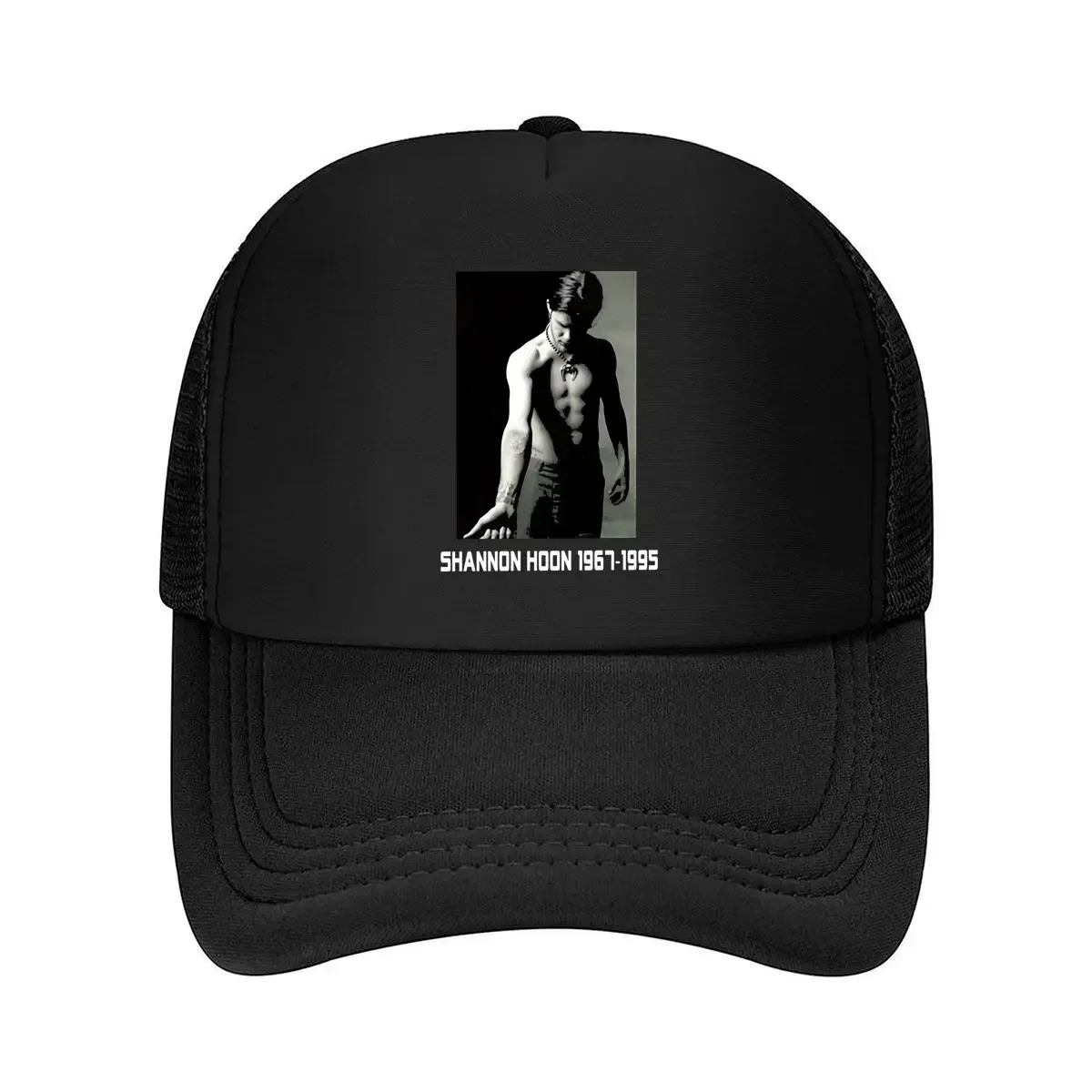 2026 Shannon Hoon Tribute Black - White, Memorial Portrait of the Artist Mesh Baseball Cap
