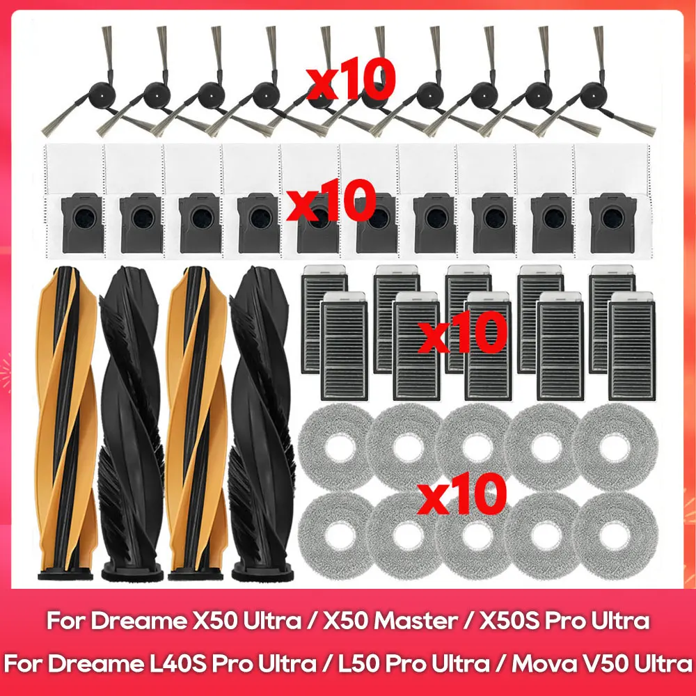 Подходит для Dreame X50 Ultra, X50 Master, X50S Pro Ultra, L50 Pro Ultra, L40S Pro Ultra, Mova V50 Ultra Щетки Фильтр Швабра Пылесборник Подходит для Dreame X50 Ultra, X50 Master, X50S Pro Ultra, L50 Pro Ultra, L40S Pro Ultra, Mova V50 Ultra Щетки Фильтр Швабра Пылесборник