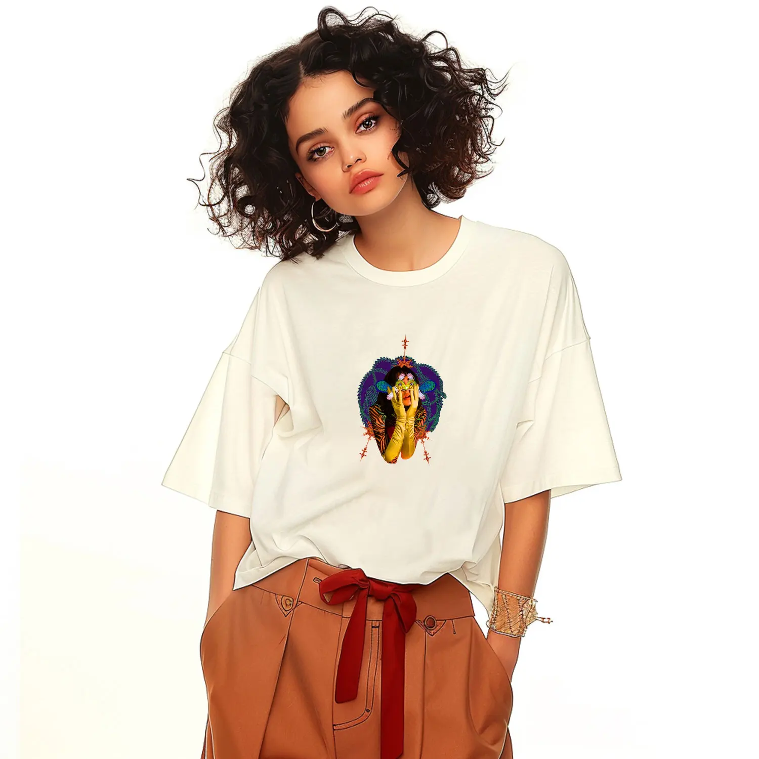 Retro Beauty Sense of Future Technology Cool Iron on Transfers Patches for Clothes Firm and Fadeless  Stickers Diy Craft