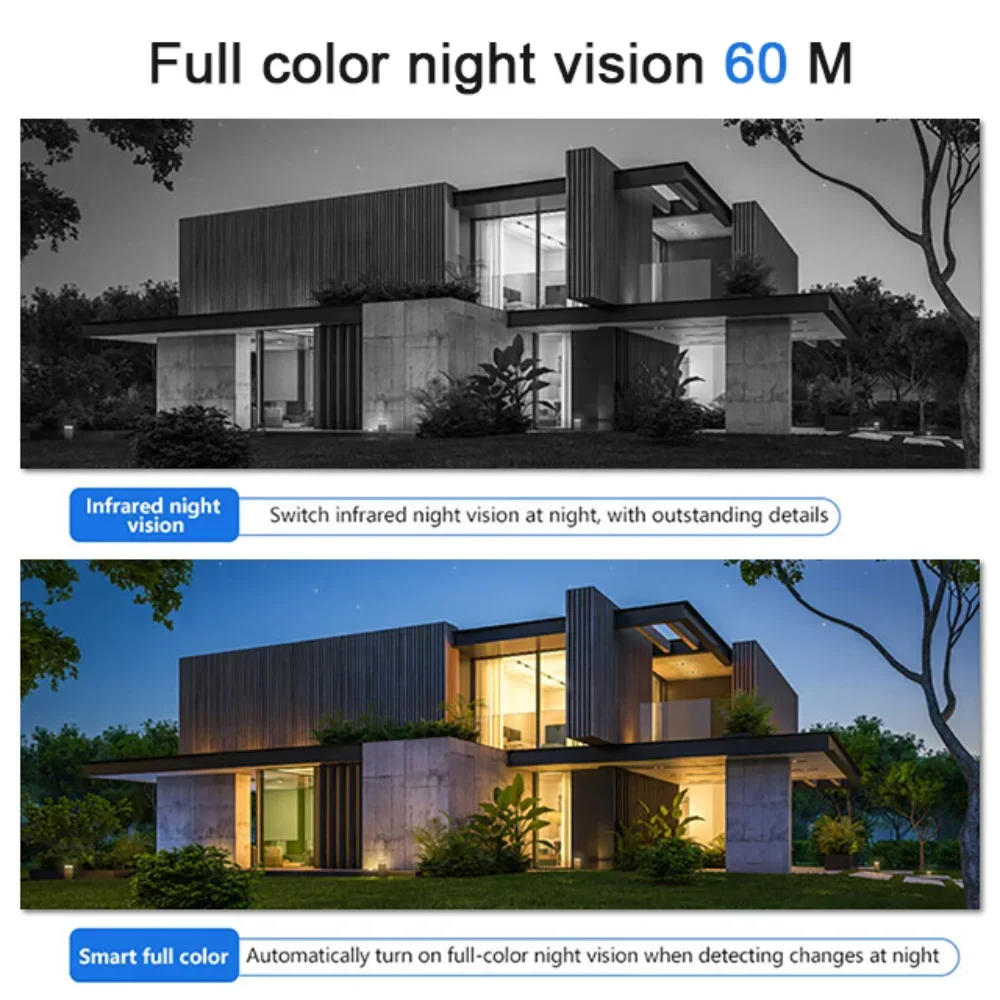 كاميرا PEGATAH ctv مقاومة للماء مع عدسة مزدوجة ، كاميرات مراقبة خارجية ، بألوان كاملة ، رؤية ليلية ، مراقبة بالفيديو ، 4MP ، IP66