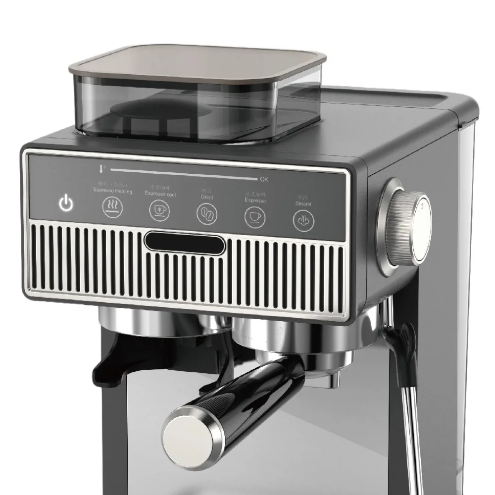 20 bar coffee machine with grinder, semi-automatic home pump-pressed espresso machine