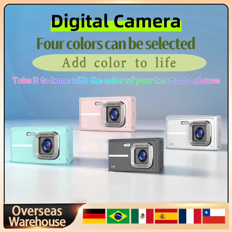 

New Portable Digital Camera 4800W Pixel 1080P Beauty Ailter AF Autofocus 16X Digital Zoom 2.4-Inch Screen Student Holiday Gift