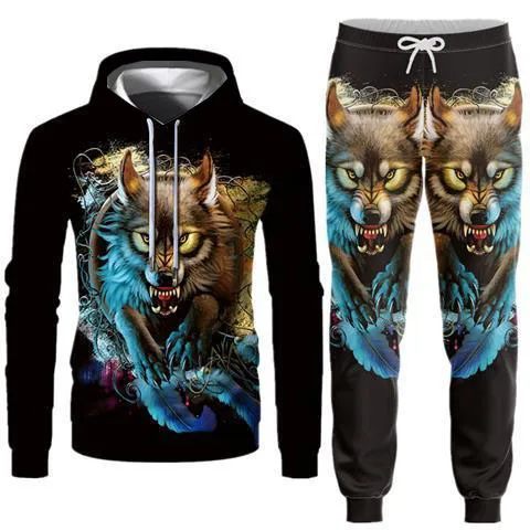 Autumn Venom Animal Starry Sky Pattern Pullover Set 3D Printed Adult Sweater Set Street Hip Hop Trend Fashion Sports Hoodie Set