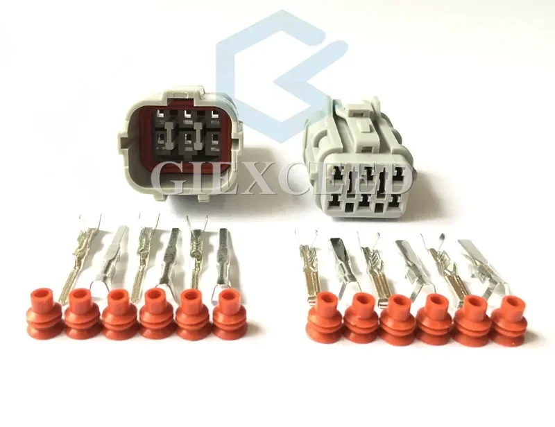 

2 комплекта, 6-контактный 7123-7464-40 7222-7464-40, автоматический разъем для лампы, розетка переменного тока в сборе, вилка заднего фонаря для Buick KIA Ford Hyundai