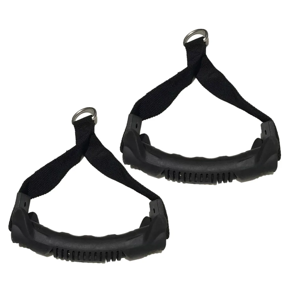 

2pcs D Pull Rope Handle D Rope Handle Arm Tricep Strength Training V Bar Gym Black Fitness Accessories Travel Workout