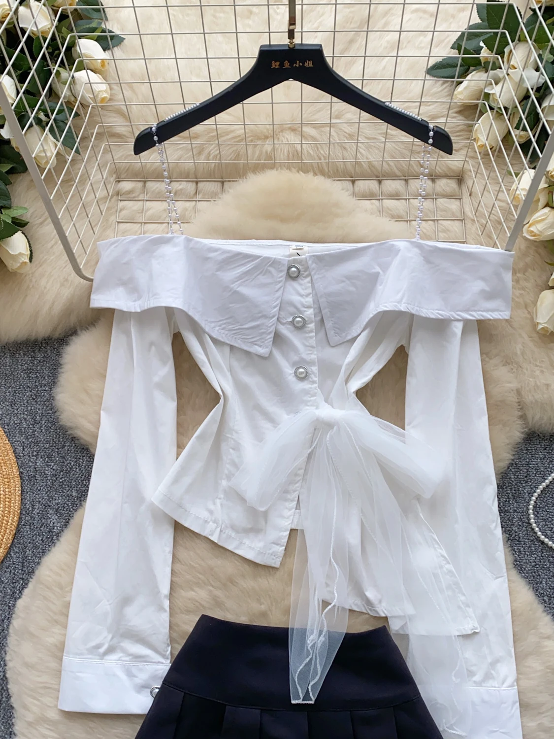 Long Sve Me One oulder irt High Waist Pleated  Skirt Two Piece Set Faionable Young Women's Summer Outfit