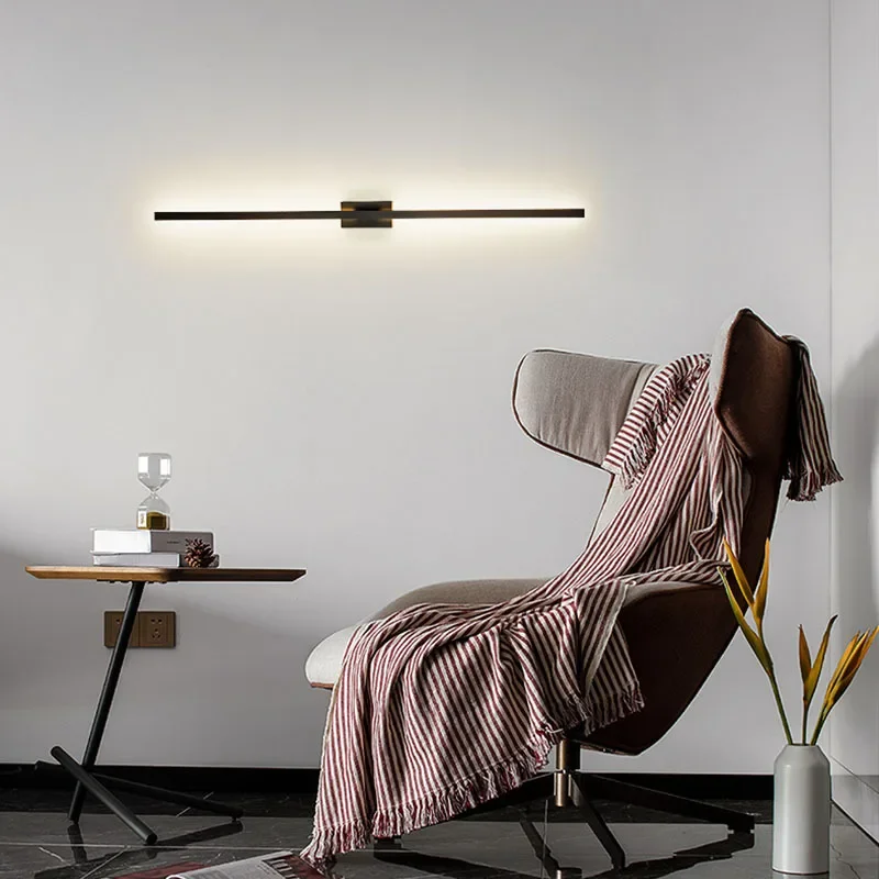 

Nordic Minimalist Designer Wall Lamp Postmodern for Living Room Dining Room Hotel Bedside Straight Line Wall Lamp