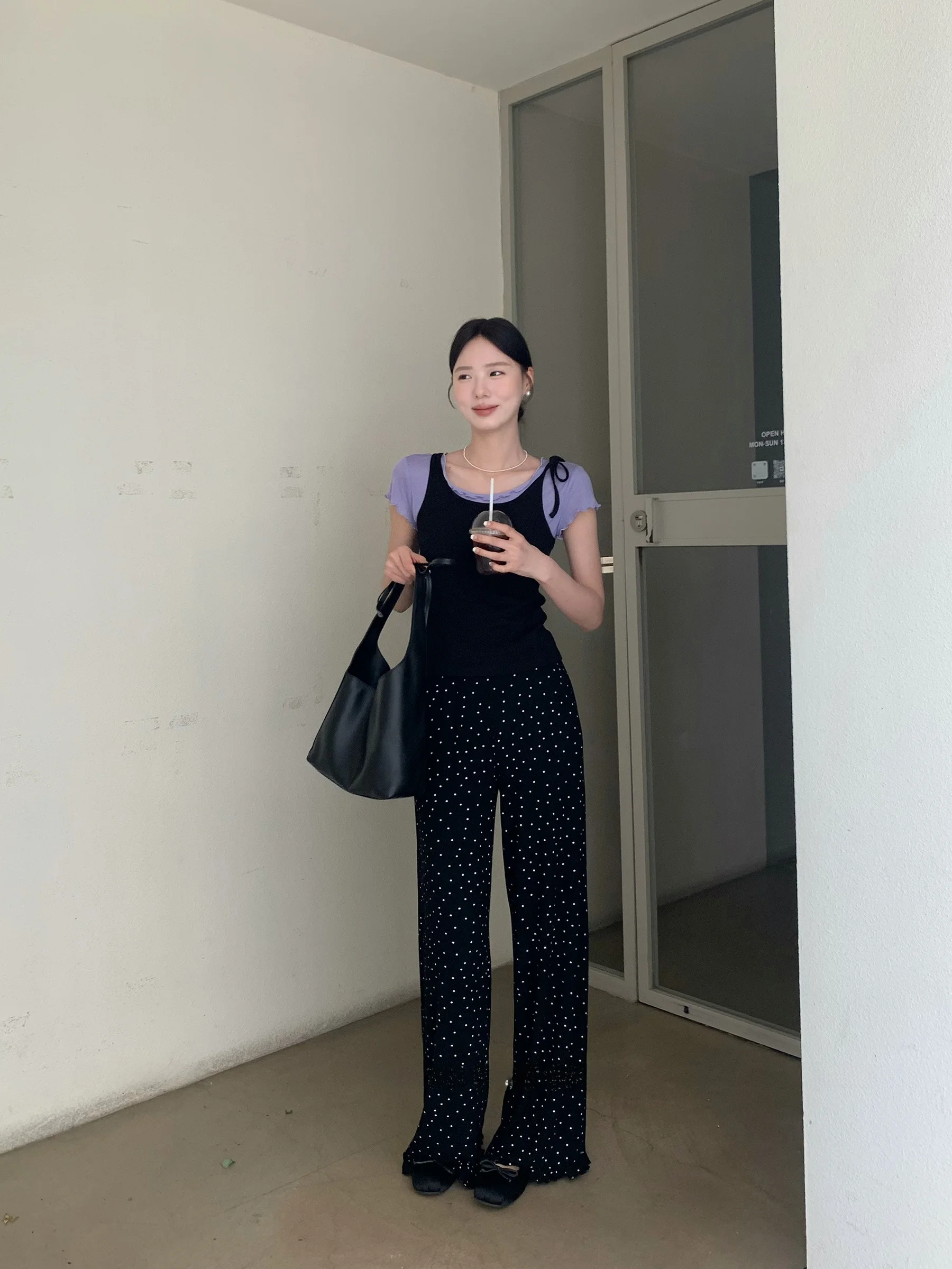 

Корейский комплект из двух предметов из тюля с рюшами, женская летняя футболка Faion для поездок на работу, круглая облегающая футболка, повседневная одежда