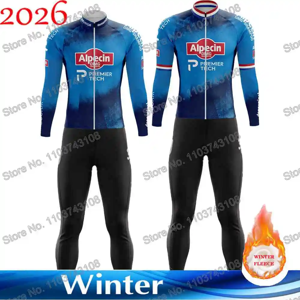 Alpecin Premier-Tech 2026 Conjunto de maillot de ciclismo para hombre Invierno Ropa de ciclismo Traje de camisa de bicicleta de carrera de carretera Otoño BTT Mujer Traje de chaqueta térmica de bicicleta deporte