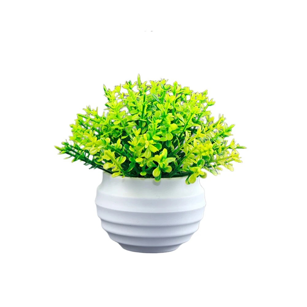 Fake Potted Plant Artificial Flowers Plastic Faux Greenery For Indoor Outdoor Home Office Decor Desktop Garden Ornaments