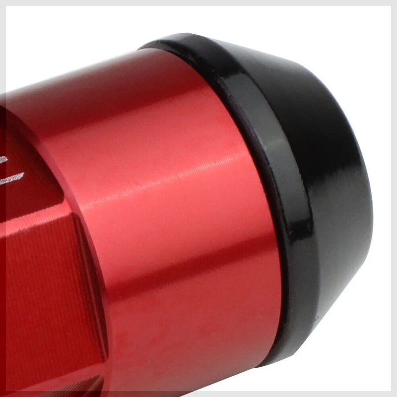 M12x1.5 Extended Tuner Wheel Lug Nut w/53mm Red Aluminum Cap Cover New Product New product 20Pcs per Set Car Accessories