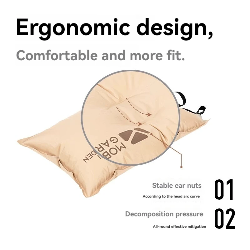 Automatic Inflatable Pillow Travel Leisure Portable Pillow Comfortable Waist Protection Pillow Backrest Napping Pillow