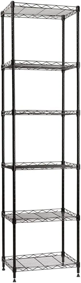 

YOHKOH 6 Wire Shelving Steel Storage Rack Adjustable Unit Shelves for Laundry Bathroom Kitchen Pantry Closet 16.7" Width x 62" H