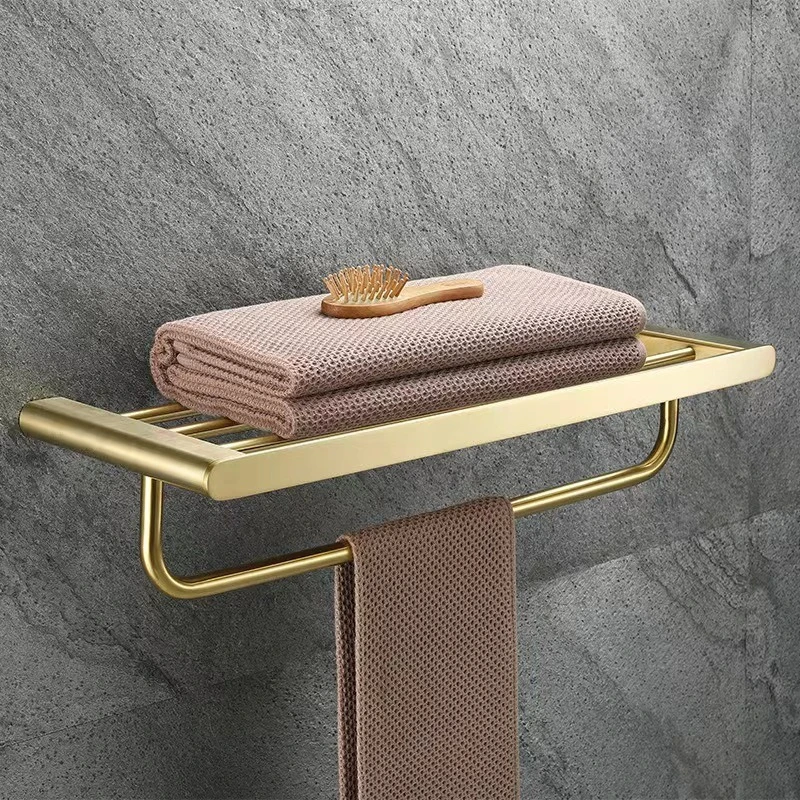 Stainless Steel Bathroom Towel Rack Wall-mounted Stable Durable High Load-bearing Towel Racks Convenient Bathroom Hardware