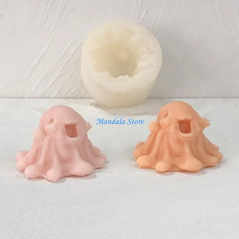 

U2JC 3D Ghostes Molds Scented Casting Molds Halloween Silicone Mould