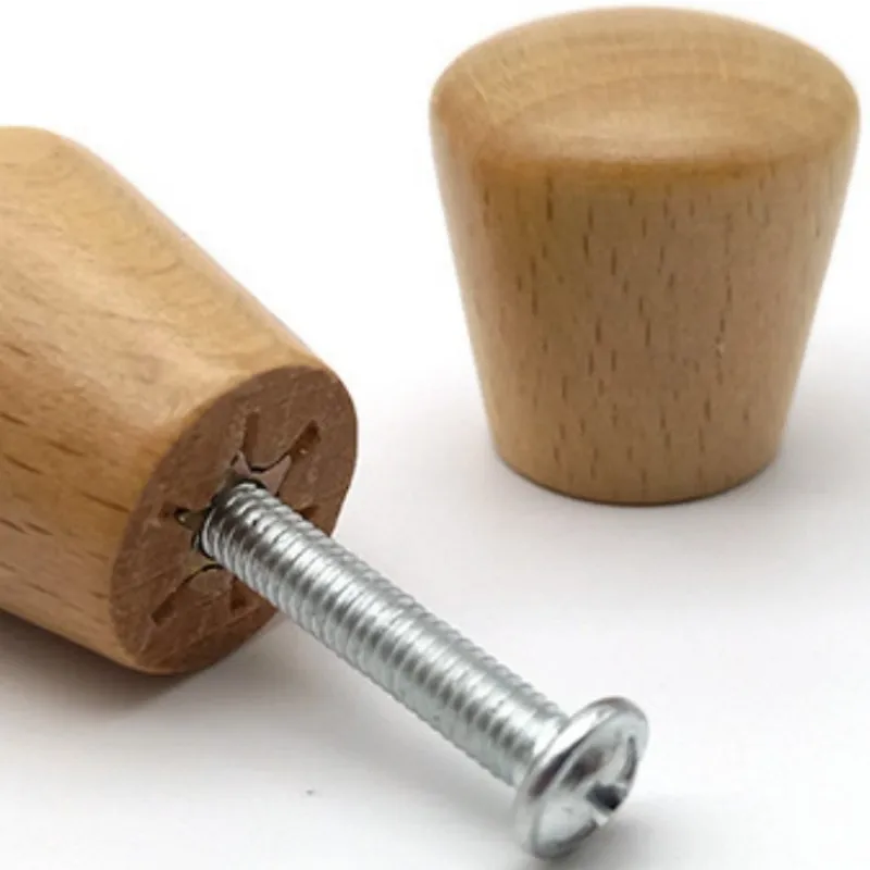 Armadi in legno 6 pezzi manopole per guardaroba maniglie coniche maniglie per porte maniglie per cucina rotonde a foro singolo pomelli per mobili Hardware