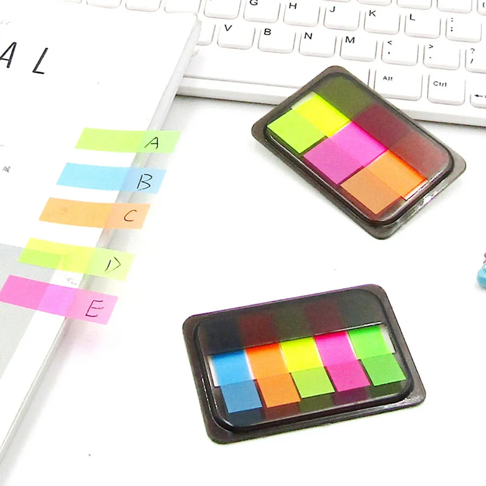 

10 коробок бумажных закладок-стикеров с гладкой поверхностью для письма, для папок, заметок, офиса и школы