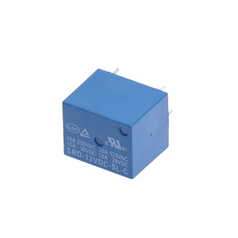Mini módulo SRD-12VDC-SL-C DC, 3V, 5V, 12V, 24V, SPDT, 5 pines, bobina de plástico, relé de potencia, azul, 5 uds.
