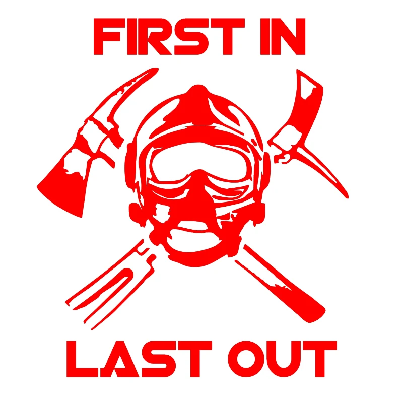 LYKX Firefighter First In Last Out Funny Car Sticker Automobiles Motorcycles Exterior Accessories Reflective Vinyl Decals