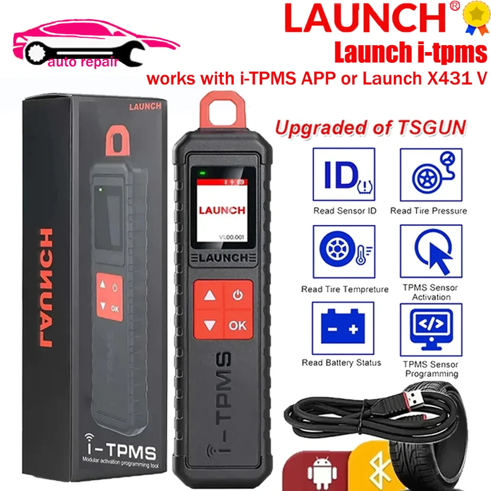 

Launch X431 i-TPMS Tire Pressure Detector Upgraded of TSGUN with RF Sensor Can works with i-TPMS APP or Launch X431 V V+ etc