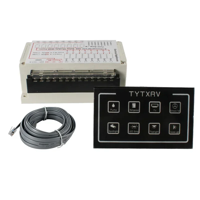 Press Control Panel RV Caravan Interior Accessories 12V Camper Motorome Power Control System Box Without Bluetooth