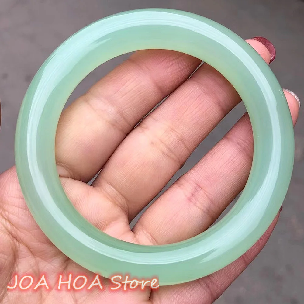 

Truly Genuine Certified Natural Tianhe Blue Jadeite Bangle Delicate Jade Bracelet Elegant Nnoble Handring Boutique Jewelry