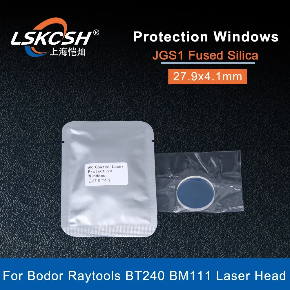 LSKCSH 100pcs/lot Fiber Laser Lens Protective Windows 27.9x4.1 Fiber Laser WSX Raytools Bodor PR BT220 BT240 BM111 Laser Head