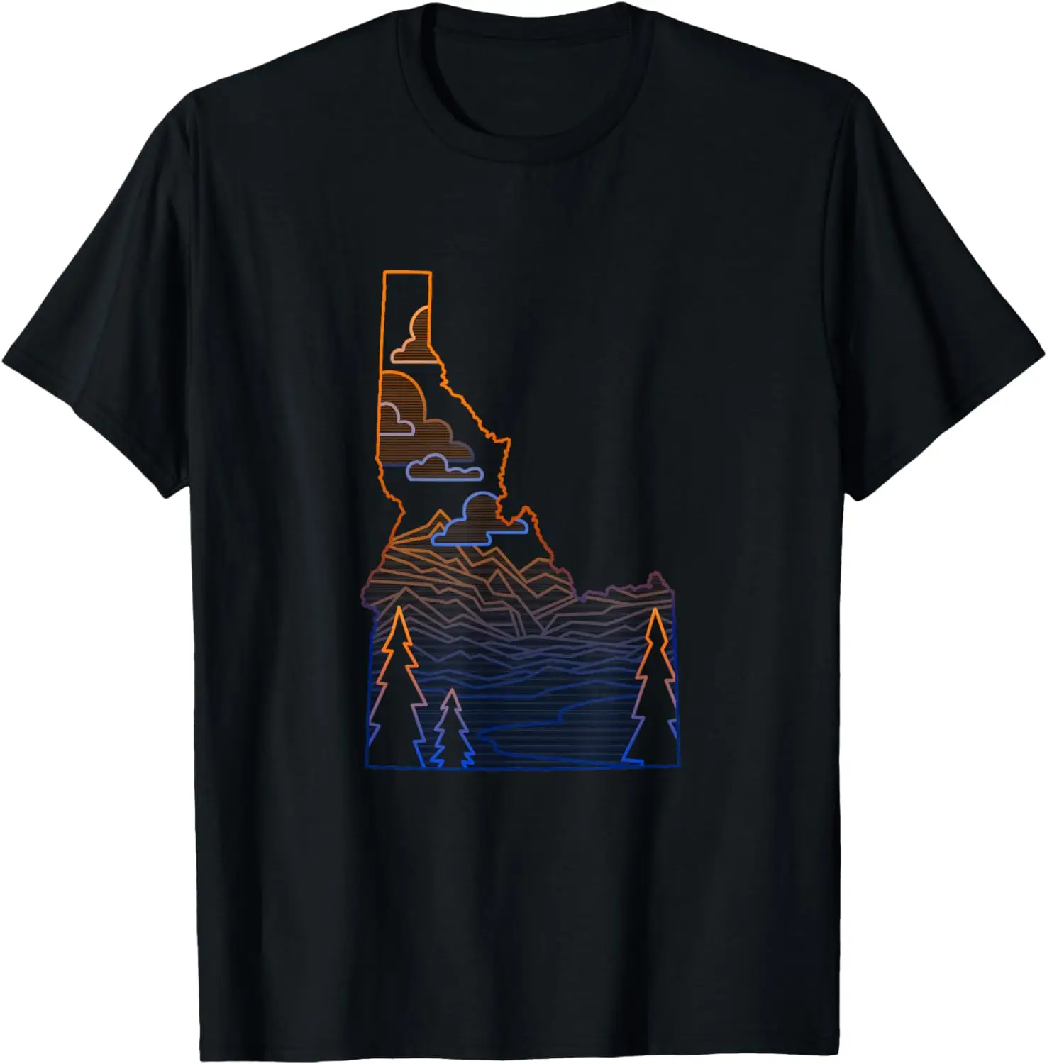 

State of Idaho T-Shirt Mountains, Lakes, and Trees T-Shirt