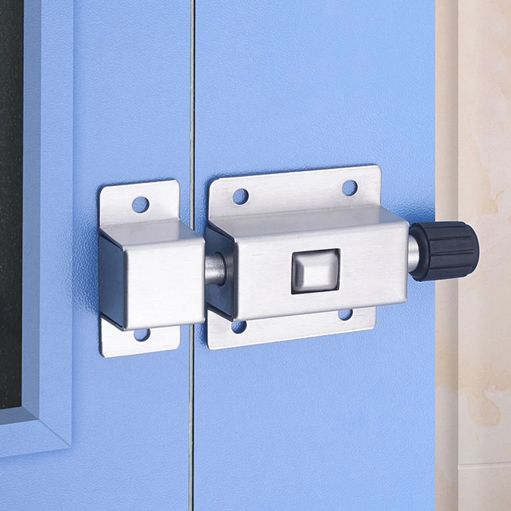 Door Bolt Self-elastic Latch Home Hardware Anti-locking Stainless Steel Anti-theft Safety Door Locks Latch Door Bolt