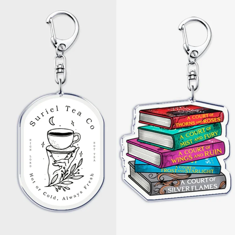 Acotar Books Keychain for Accessories Bag Rhysand Feyre A Court of Thorns and Roses Key Chain Ring Keyring Jewelry Fans Gifts