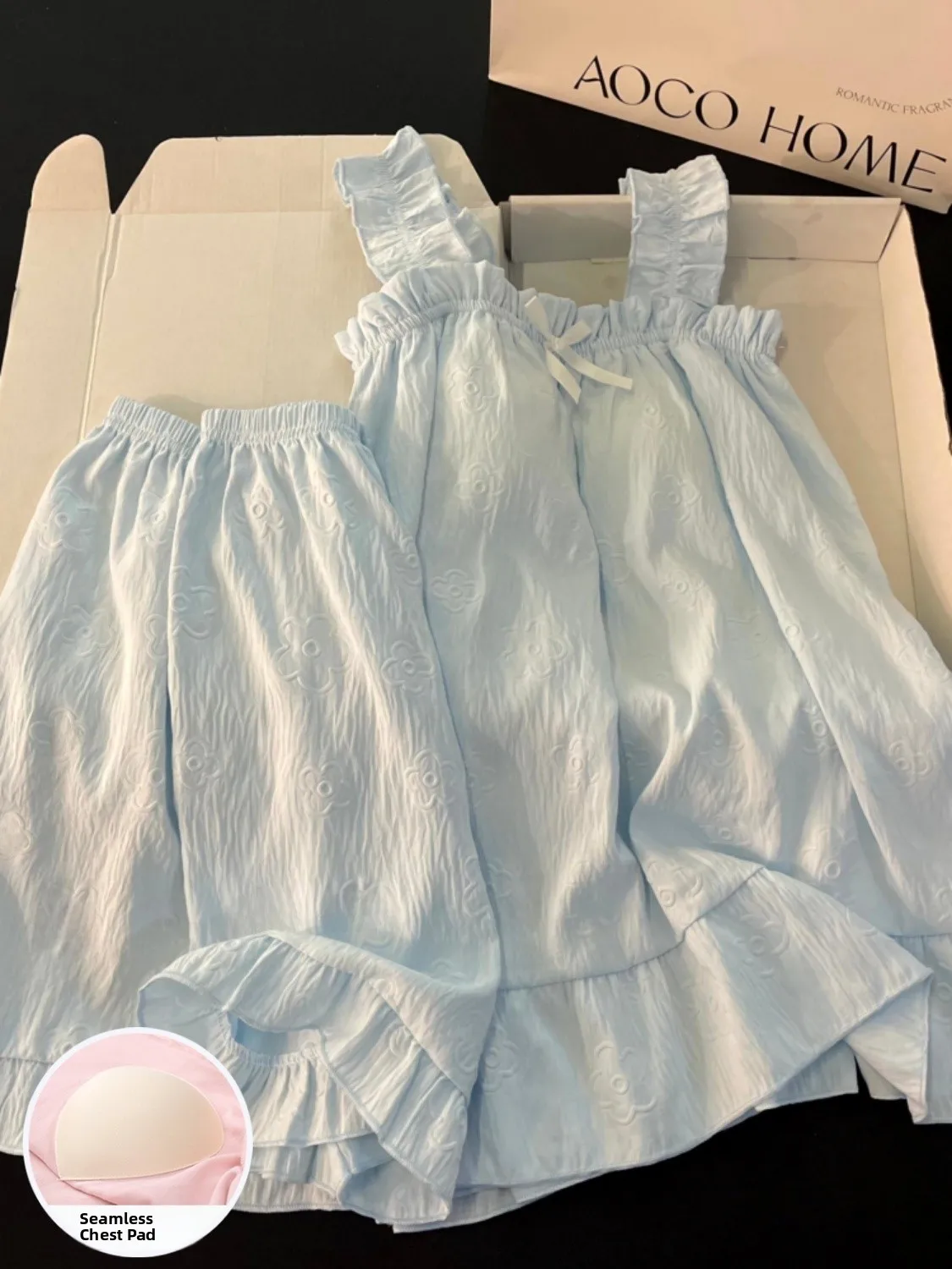

Cloud Cotton Summer Thin ort Sve Spwear Set for Women Sweet Sle Home Clothes Pink Light Blue Breathable Nightgown