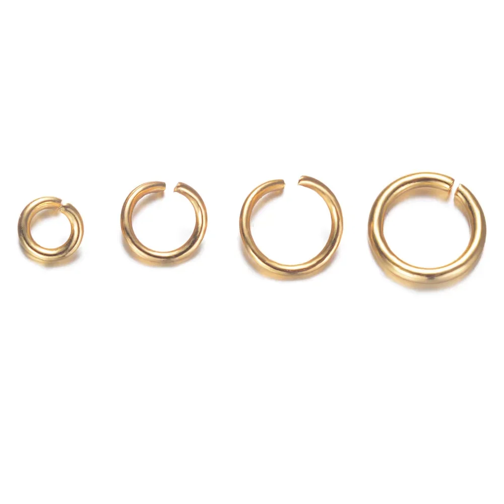 100pcs/lot 3-8mm Gold Filled Jump Ring 316 Real Stainless Steel Lobster Clasp Wholesale Finding Jewelry Supplies