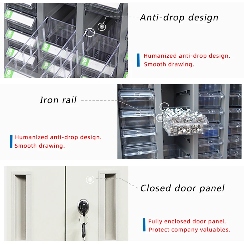 Factory Direct Price 30 Drawers Industrial Metal Cabinet Drawers Spare Parts Cabinet With Door