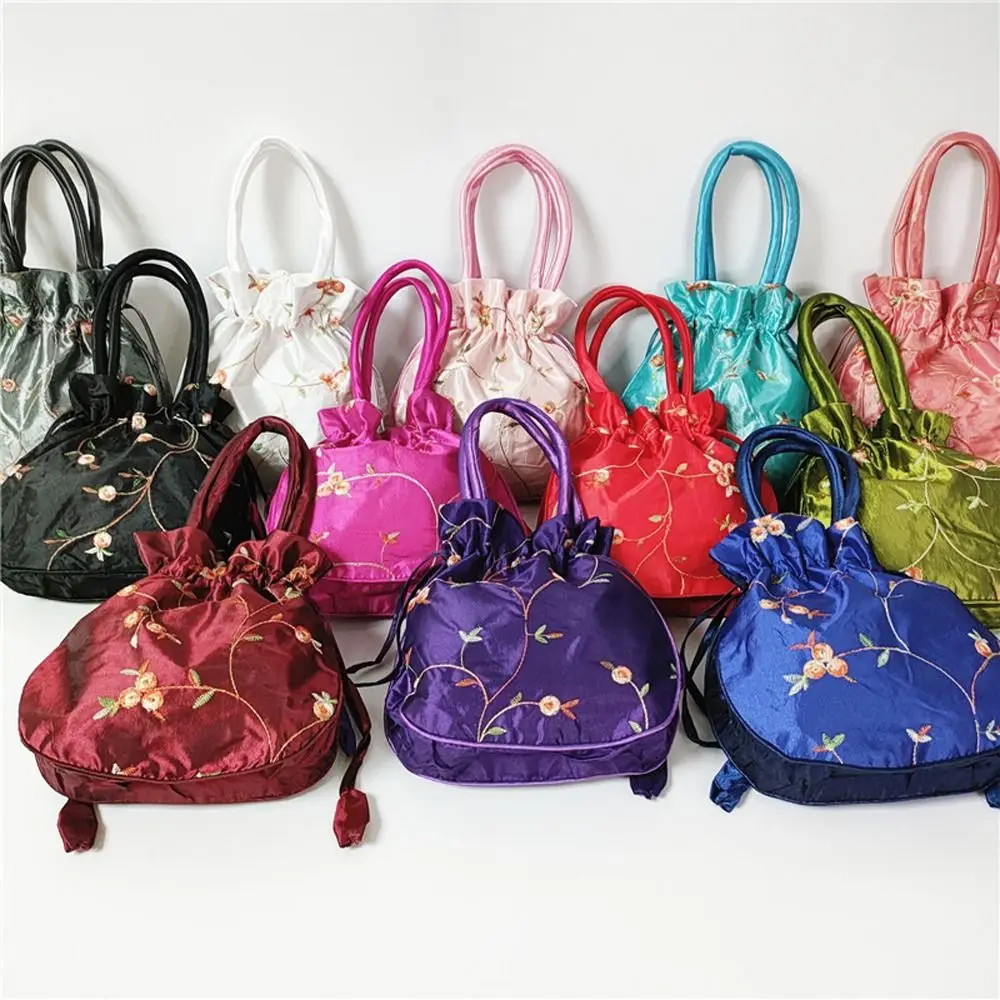 Napkin Bag Casual Money Bags Embroidery Women Flower Handbags Jewerly Packing Bag Hanfu Drawstrings Bags Small Storage Bags