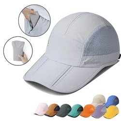 GADIEMKENSD Folding Running Men Hat Visors Peaked Sport Cap Summer Mesh Quick-Drying Caps Women M38