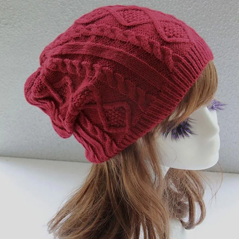 Winter Women Beanies Knitted Hat Cotton Twist Pattern Caps Autumn Warm Thick Outdoor Fashion Casual Soft Knitted Hats