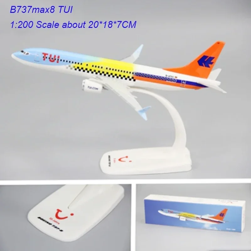 1:200 Scale B737MAX8 B737 TUI Air Airlines ABS Plastic Airplane Toys Aircraft Plane Model Toy Assembly Resin for Collection