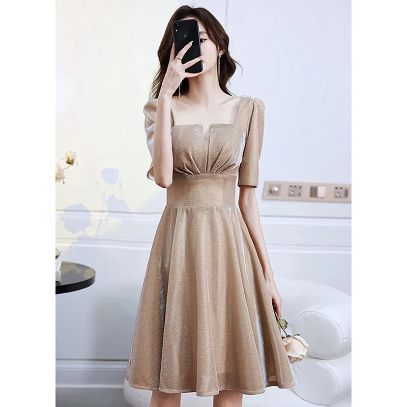 DongCMY Small cocktail dress woman 2024 new temperament dress can usually wear banquet evening dress