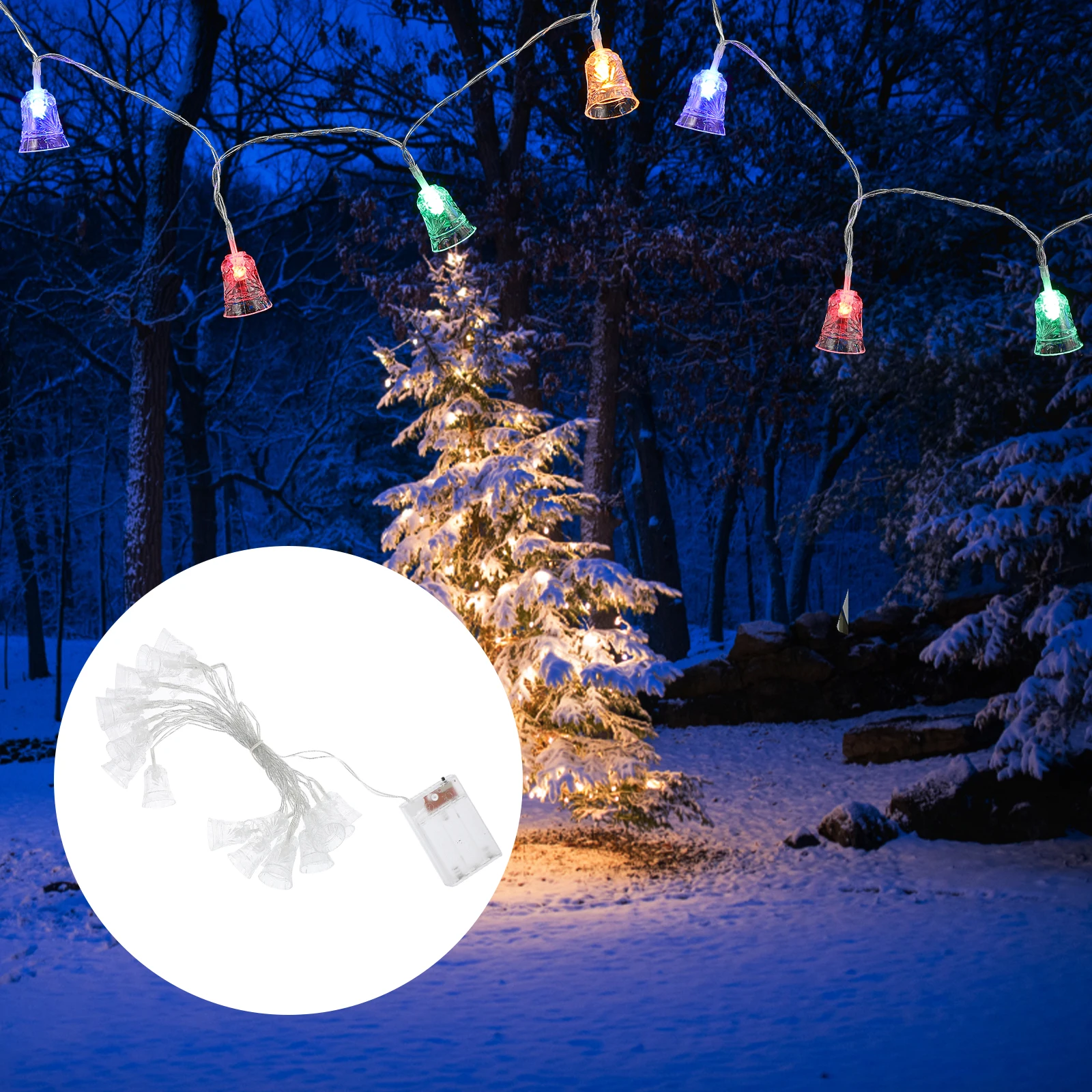 

20Led Led Cutout Bell String Lights Decorative Lamp For Indoor Outdoor Garden Christmas Party Home Festival Holiday Lighting