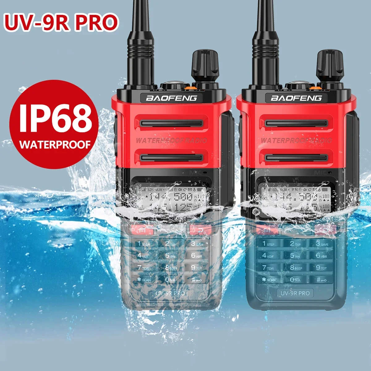 2PCS Baofeng UV-9R PRO  Waterproof Dual Band 136-174/400-520MHz Ham Radio Upgraded Of UV9R Walkie Talkie Long Range UV-XR