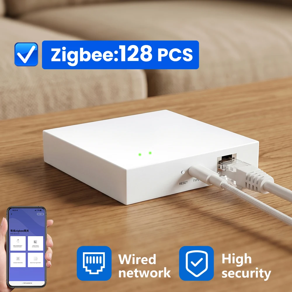 Tuya Smart Wired Zigbee 3.0 Gateway Works with Smart Life App Supply Intelligent Bridge Wired Hub Whole Home Device Linkage